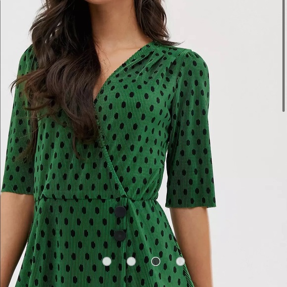 ASOS Green Polka Dot Dress - Picture 4 of 5